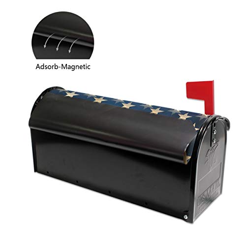 Naanle Vintage American Flag Magnetic Mailbox Cover, USA Flag Mailbox Wrap Home Decorative Large Size 25.5”(L) x 20.8”(W) - Thumbnail 4