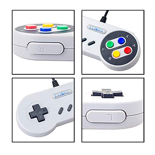 Exlene® Usb Controller Gamepads Joystick 10ft/3m (2pack),Usb Snes Controller Super Snes Classic Controller for PC Windows Ubuntu Raspberry Pi 3 Retropie Sega Genesis (Grey) - Thumbnail 2