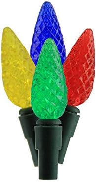 By BriteStar Set of 35 Battery Operated Multi-Color LED C6 Christmas Lights - Green Wire