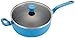 T-fal C96933 Excite Nonstick Thermo-Spot Dishwasher Safe Oven Safe PFOA Free Jumbo Cooker Cookware, 4.5-Quart, Blue