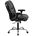 Flash Furniture HERCULES Series Big & Tall 400 lb. Rated Black LeatherSoft Ergonomic Task Office Chair with Chrome Base and Adjustable Arms