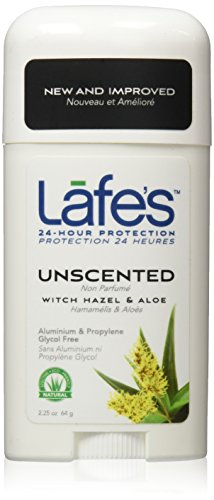 Lafe's Natural Deodorant | Witch Hazel & Aloe - Unscented Aluminum Free Natural Deodorant Stick for Women & Men | Vegan, Cruelty Free, Gluten Free, Paraben Free & Baking Soda Free with 24-Hour Protection; 3 Pack (2.25 oz each)