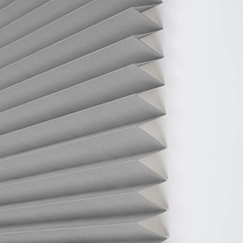 Acholo Grey Easy to install Trim-at-Home Light Filtering Pleated Fabric Shades Blinds Windows 48"x72", 6 pack