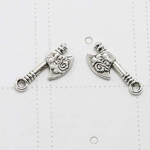 FENICAL 20pcs Cute Charms Axe Shape DIY Handmade Accessories Necklace Pendants Jewelry Making Supplies for Party Favors Decorations (Antique Silver) - Thumbnail 4