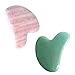 Jovivi Gua Sha Massage Tools, 2 Pcs Rose Quartz Green Aventurine Guasha Board for Face & Body, Natural Crystal Stone Gua Sha Facial Tool, Face Massager for Traditional Acupuncture Therapy