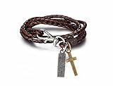 ERAWAN New Surfer Men's Vintage Hemp Wrap Leather Wristband Bracelet Cuff Black Brown EW sakcharn (Black)