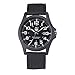 Watch,LANDFOX Mens Stainless Steel Military Sports Analog Quartz Watch Black