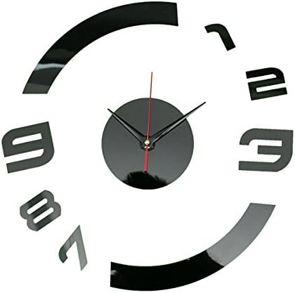 3 Colors DIY Mirror Wall Clock Wall Sticker Home Wall Decoration (Random: Color)