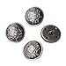 YaHoGa 10PCS 1 Inch (25mm) Large Antique Metal Buttons with Shank for Blazers,Suits,Jackets (Antique Silver)