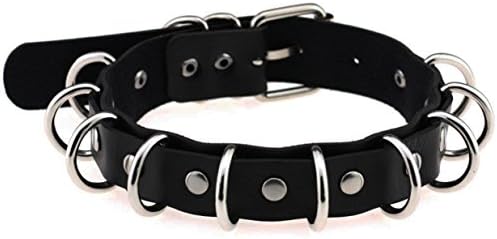 GIANCOMICS Vintage PU Leather Choker Collar O-ring Punk Goth Emo Choker Necklace for Girls Women Punk Loves