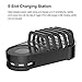 Vogek 6-Port USB Charger with 5 Slots Charging Stand Dock Multi Device Organizer for Smartphones & Tablets - Black
