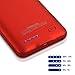 Battery Case for iPhone 8 Plus/7 Plus, TAYUZH 4200 mAh Slim Portable Rechargeable Charging Case Compatible for iPhone 8 Plus/7 Plus/6 Plus(5.5 Inch) Protective Extended Magnetic Battery Case - Red