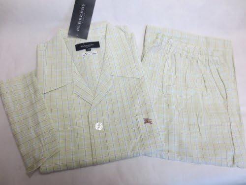 Amazon バーバリー Burberry パジャマ 紳士 メンズ 半袖 L B 若草チェック ホースマーク 刺繍 サッカー生地日本製 パジャマ 通販