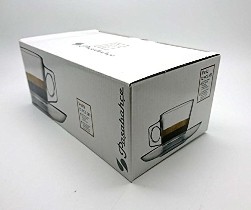 VELA 3.2-Ounce. Small Demitasse Clear Glass Espresso Drinkware, Set of 6 Cups/Saucers + Set of 6 Stainless Steel 18/10 mini Espresso Spoons! Hostess, Coffee Lover/Enthusiast, Espresso. - Thumbnail 4