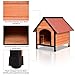 Tangkula Dog House, Wooden Pet Kennel, Outdoor Weather Waterproof Pet House, Natural Wooden Dog House Home with Reddish Brown Roof, Pet Dog House (Small, Natural Wood)