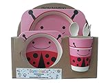Bambinoco eco friendly natural bamboo fibre dinning sets to make kids mealtimes fun (Ladybug)