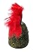 PVC Roman Helmet with Red Feathers Gladiator Costume, Gold, One Size