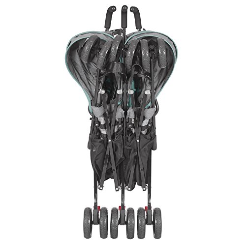Dream On Me Volgo Twin Umbrella Stroller, Mint/Dark Grey