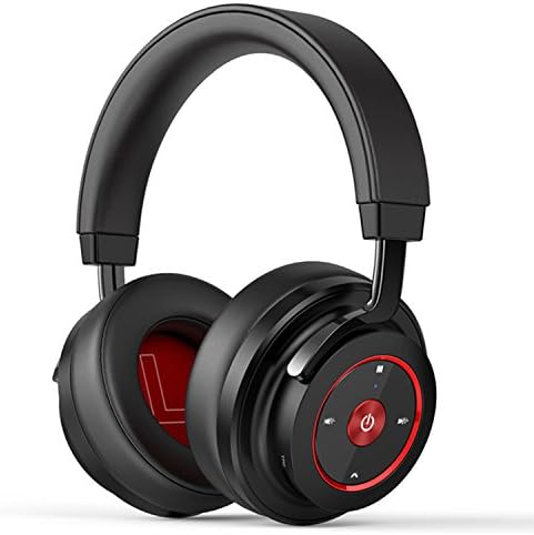 SADES Bluetooth Over-Ear Headphones Wireless Stereo Headset with Mic Hi-fi Sound, Over ear Noise Cancelling Headphone, Bluetooth 4.1 Low Latency for Mobile Phones/ TV/ Mac/ PC(Black-Red)