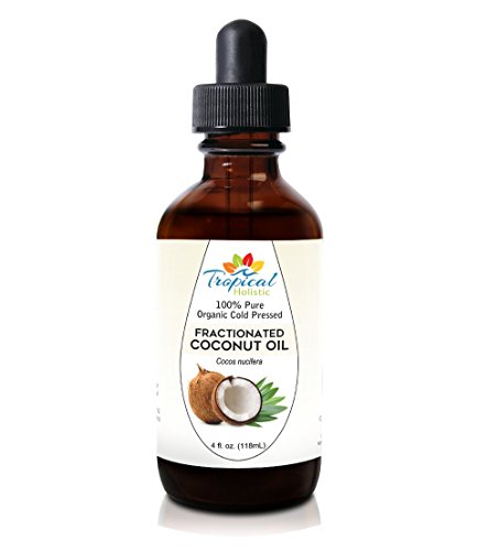 100% Pure Fractionated Coconut Oil - All Natural Organic Cold Pressed for Skin, Hair and Nails, Big 4 oz