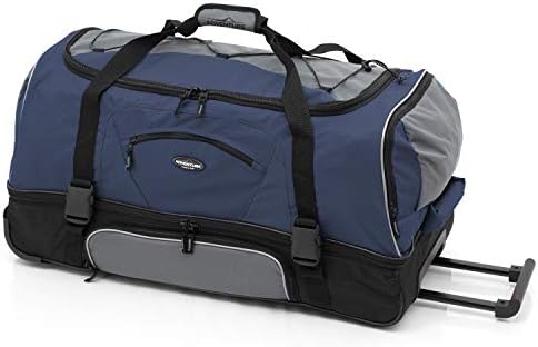Travelers Club Adventure Upright Rolling Duffel Bag, Navy Blue/Grey, 30 Inch 86.2L 10 Travelers Club Adventure Upright Rolling Duffel Bag, Navy Blue/Grey, 30 Inch 86.2L