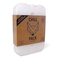 LunchFox Chill Pack Reusable Slim Ice Packs for Neoprene Lunch Bag - (2 Pack - White)