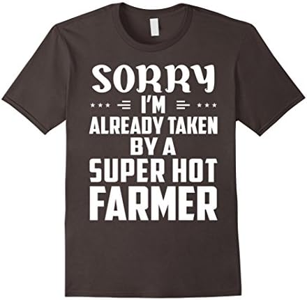 Men's Sorry I'm Taken By A Super Hot Farmer T shirt Large Asphalt