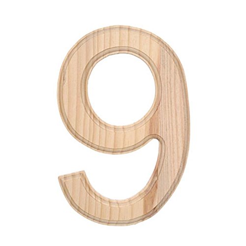 6" Blank Unfinished Wooden Number 9 (Nine)