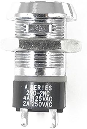 Axiwen 4A/125V 2A/250V AC 4 Terminals On Off Tubular Key Lock Switch Silver Tone