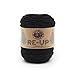 (1 Skein) Lion Brand Yarn Re-Up Cotton Yarn, Black