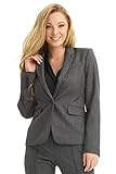 Rekucci Collection Women's One Button Tailored Stretch Wool Suit Jacket (4,Grey Glencheck)