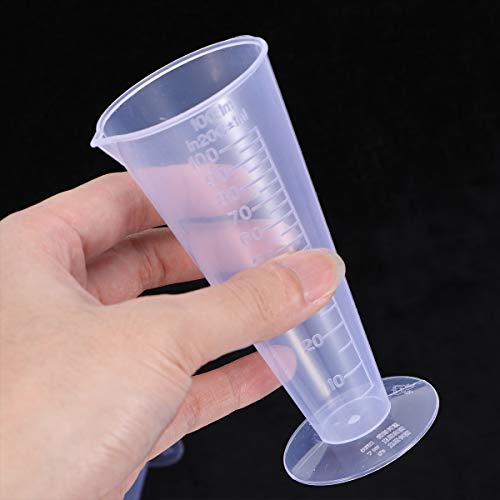 UPKOCH 2 stücke 100 ml Kunststoff Messbecher mit Skala Kegel Cocktail Gläser Messbecher zum Mischen Farbe Fleck… – Bild 3
