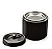 RSVP International Stoneware Grease Keeper with Lid & Stainless Steel Mesh Strainer, 6 Cup, Black