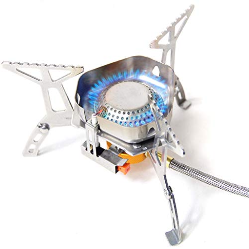 Outdoor Camping Stove Stainless Steel Windproof Cookware Portable Picnic Burner with Storage Case for Outdoor Traveling Picnic BBQ (Sliver) - Thumbnail 4