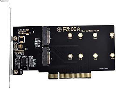 NFHK Dual NVME M.2 to PCIe 3.0 X8 X16 Raid Card VROC Raid0 Adapter