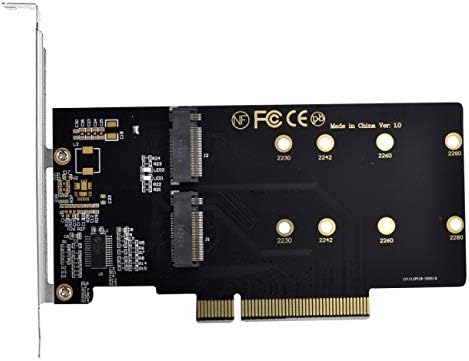 NFHK Dual NVME M.2 to PCIe 3.0 X8 X16 Raid Card VROC Raid0 Adapter