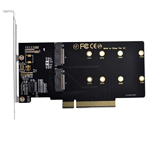 Nfhk Dual 2X Nvme M.2 Ahci To Pcie Express 3.0 Gen3 X8 X16 Raid Card Vroc Raid0 Hyper Adapter