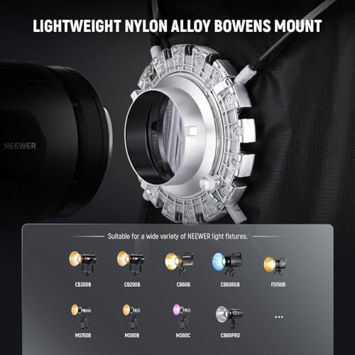 NEEWER 24"x35" Quick Setup Foldable Rectangular Strip Softbox Bowens Mount with Diffusers/Honeycomb Grid/Bag, Compatible with Godox Aputure 120d Video Lights Q4 Studio Flash Strobes, NS16S