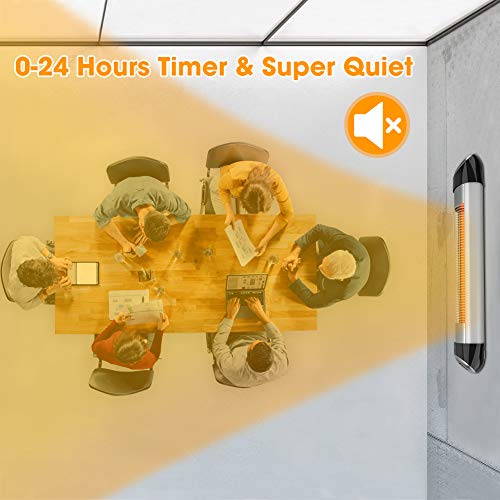 PATIOBOSS Electric Patio Heater, 1500W WallMounted Outdoor Infrared