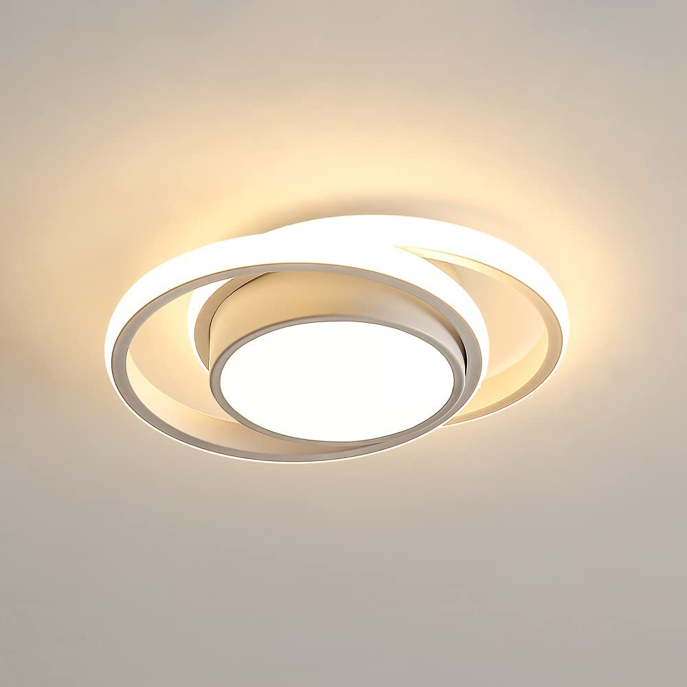 Comely LED Ceiling Lights, Modern LED Ceiling Lights 32W 2350LM, Warm White 3000K, Round Ceiling Lighting for Bedroom Hallway Balcony Corridor (White) (Dia 27cm)