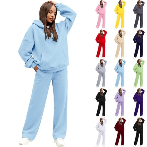 Lounge Wear Sets For Women Uk, Tracksuit Full Set Wear Comfort-Women'S Hooded Sweatshirts Drawstring Elastic Waist Tracksuit Bottoms Women Fashion Casual Autumn Winter Clothing Outfits