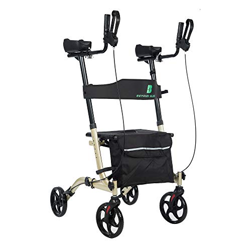 BEYOUR WALKER Lightweight Upright Rollator Walker 8" Front Wheels with