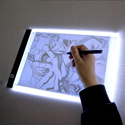 Mesa de Luz LED A4 Profissional para Desenho e Decalque – Prancheta Luminosa Ultra Fina com Controle de Brilho USB para Artistas, Tatuadores, Arquitetos e Artesanato Prancheta de Desenho