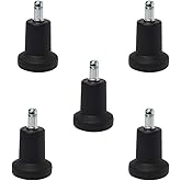 5pcs Bell Glides Replacement Office or Chair Stool Swivel Caster Wheels to Fixed Stationary Castors, 2.5" High Profile Bell G