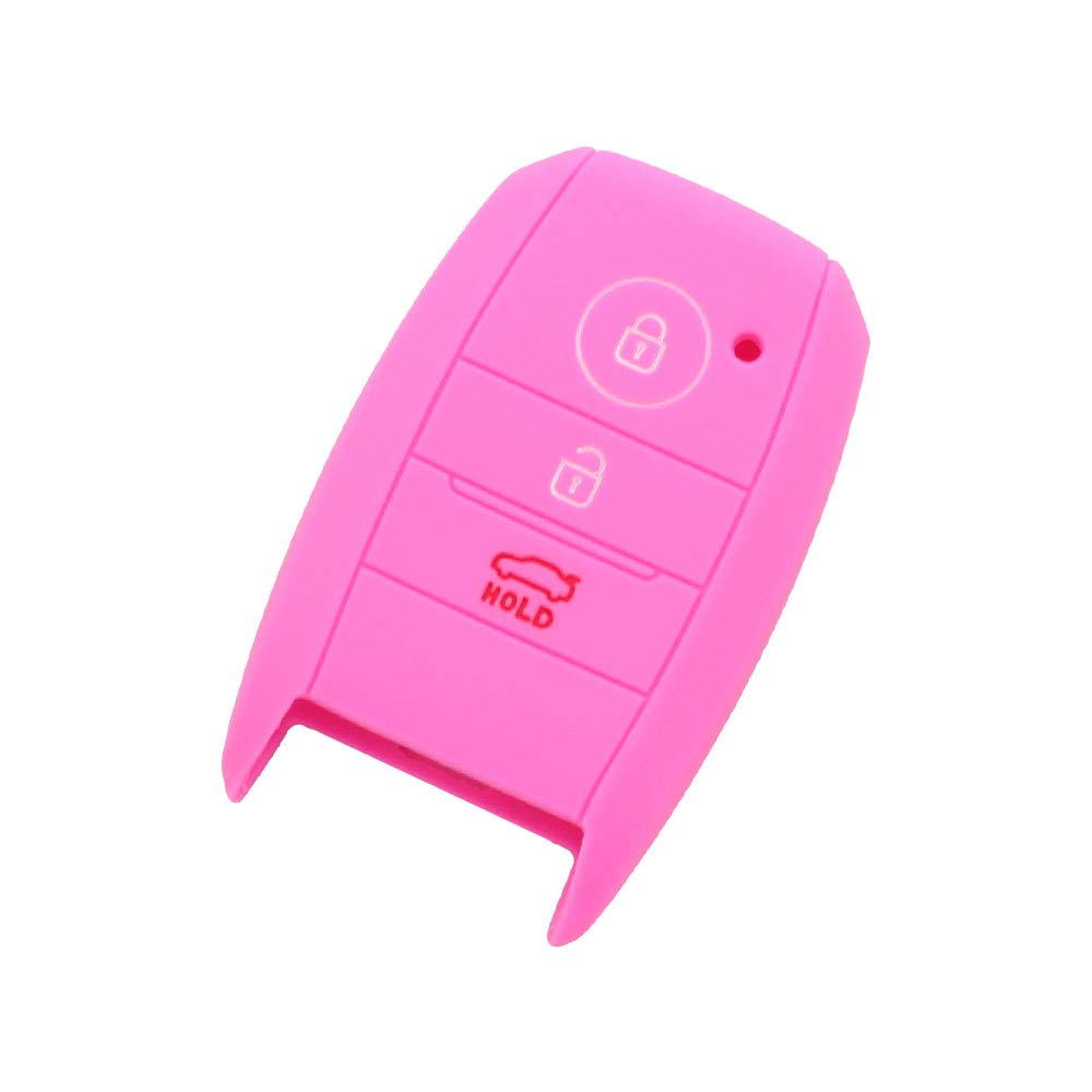 BROVACS Silicone Cover Protector Case Holder Skin Jacket Compatible with KIA 3 Button Smart Remote Key Fob CV9106 Pink — image 1