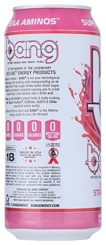 BANG, ENERGY DRINK DELISH STRAWBERRY KISS, 16 FL OZ