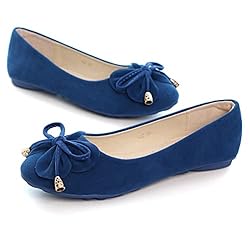 Hee grand Women's Round Toe Cut Bow-Knot Ballet