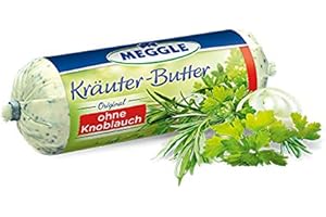 Meggle Kraeuter Butter ohne Knoblauch (Herb Butter WITHOUT Garlic) 125g Imported from Germany
