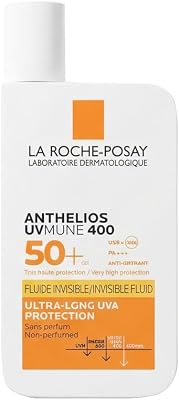 Protetor Solar La Roche Posay, FPS50+, Previne o Stress Oxidativo, Resistente à Água, Suor e Areia, Fórmula com Mexoryl 400, Fluido Invisível, Anthelios UV-MUNE 400, 50 ml