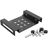 ORICO Aluminum 5.25 inch to 2.5 or 3.5 Inch Internal Hard Disk Drive Mounting Kit with Screws and Shock Absorption Rubber Washer- Black